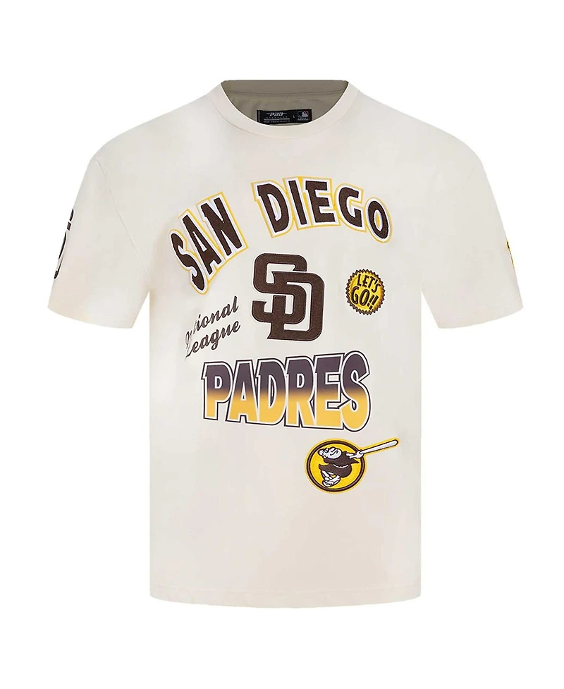 Pro Standard Men's Cream San Diego Padres Turn It Up Dropped Shoulder T-Shirt