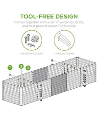 Best Choice Products 8x2x2ft Raised Metal Outdoor Garden Bed, Planter Box for Flowers, Vegetables