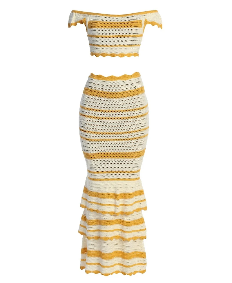 Jluxlabel Women's Corazon Ruffle Skirt Set