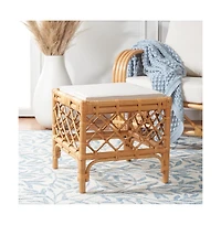 Larroux Rattan Ottoman W/ Cush