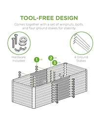 Best Choice Products 4x2x2ft Outdoor Metal Raised Garden Bed, Planter Box for Vegetables, Flowers