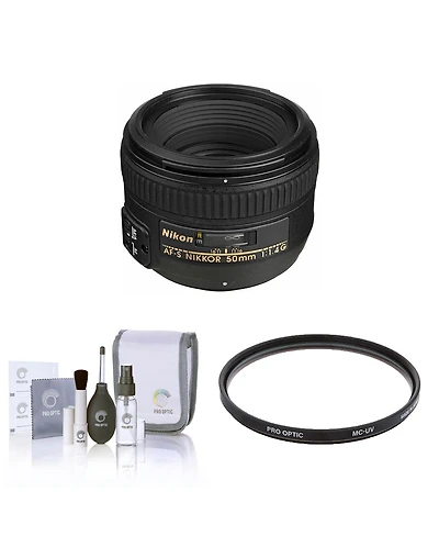 Nikon 50mm f/1.4G Af-s Nikkor Lens, Bundle with ProOptic 58mm Multi Coated Uv Slim Filter, Cleaning Kit