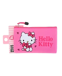 Hello Kitty Makeup Bag Official License, Pink Neoprene Zip Pouch for Travel, Sanrio Travel Gifts