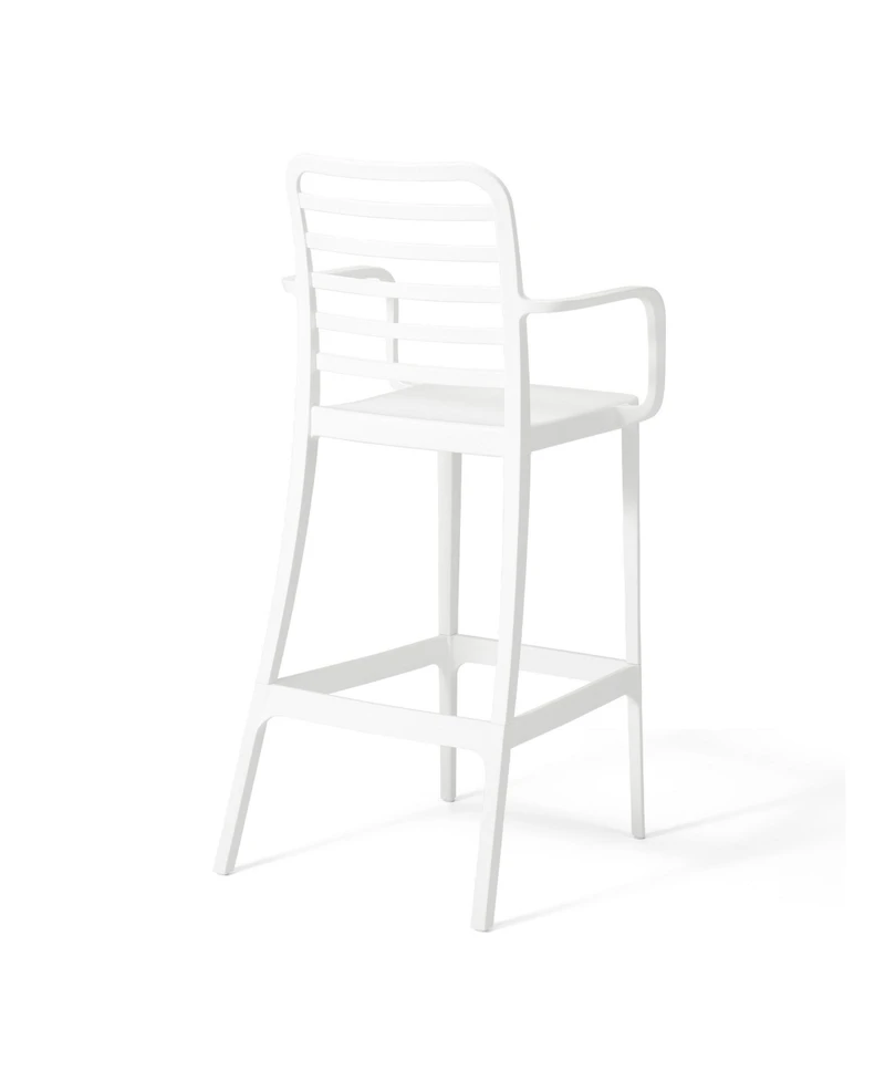 29.5" Outdoor Polypropylene Plastic Patio Bar Height Stools (Set of 2)