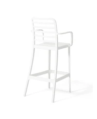 29.5" Outdoor Polypropylene Plastic Patio Bar Height Stools (Set of 2)