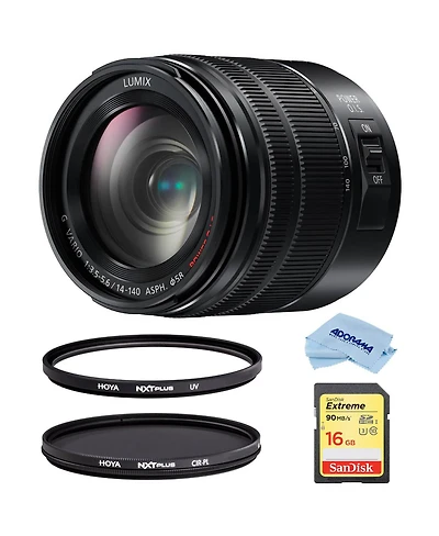 Panasonic Panasonic Lumix G Vario 14-140mm Telephoto Zoom Lens, Mirrorless Micro Four Thirds, (H-FSA14140) Bundle Hoya Nxt Plus 58mm 10-Layer Hmc Mult
