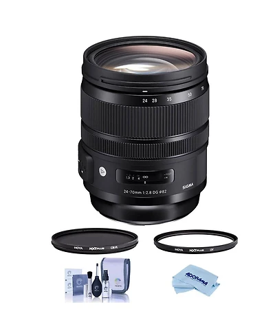 Sigma 24-70mm f/2.8 Dg Os Hsm If Art Lens for Canon Ef, Bundle with Hoya Uv+Cpl Filter Kit, Cleaning Kit, Cleaning Cloth