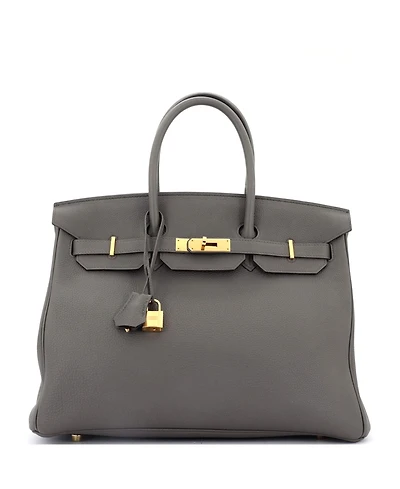Pre-Owned Hermes Birkin Handbag Grey Togo with Gold Hardware