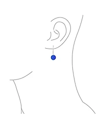 Bling Jewelry Set of 2 Simple Natural Multi Stones 8MM Bead Drop Ball Earrings Sterling Silver