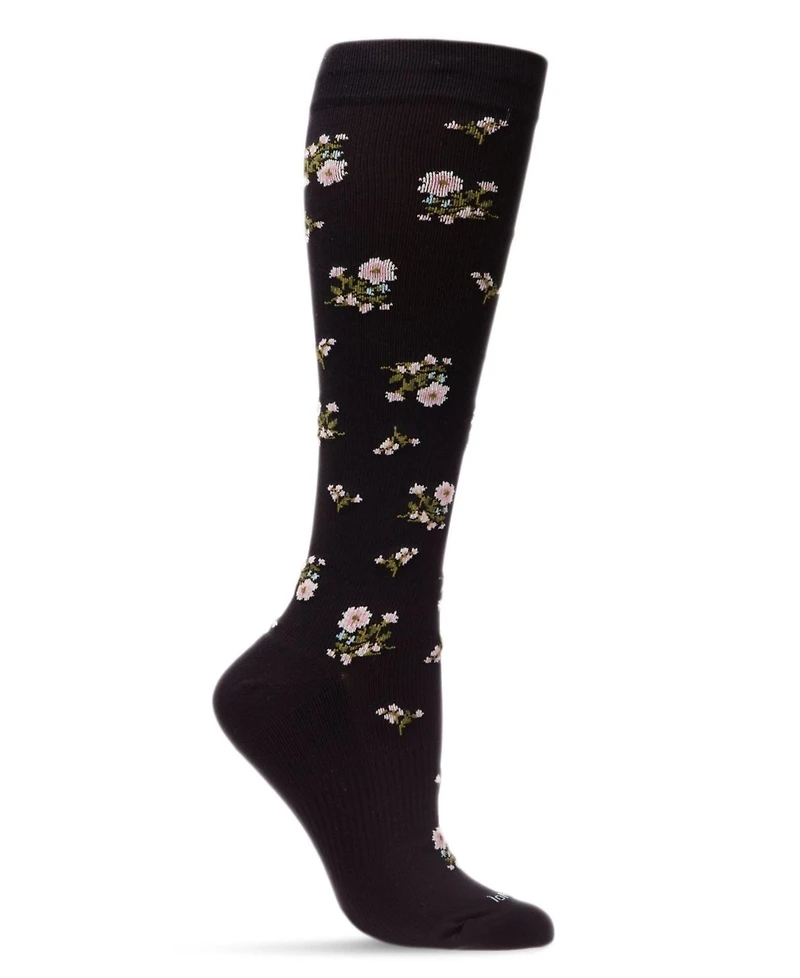 MeMoi Women's Ditsy Floral Nylon 15-20mmHg Graduated Compression Socks UOY07414