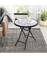Folding Side Table Patio Round Compact Coffee