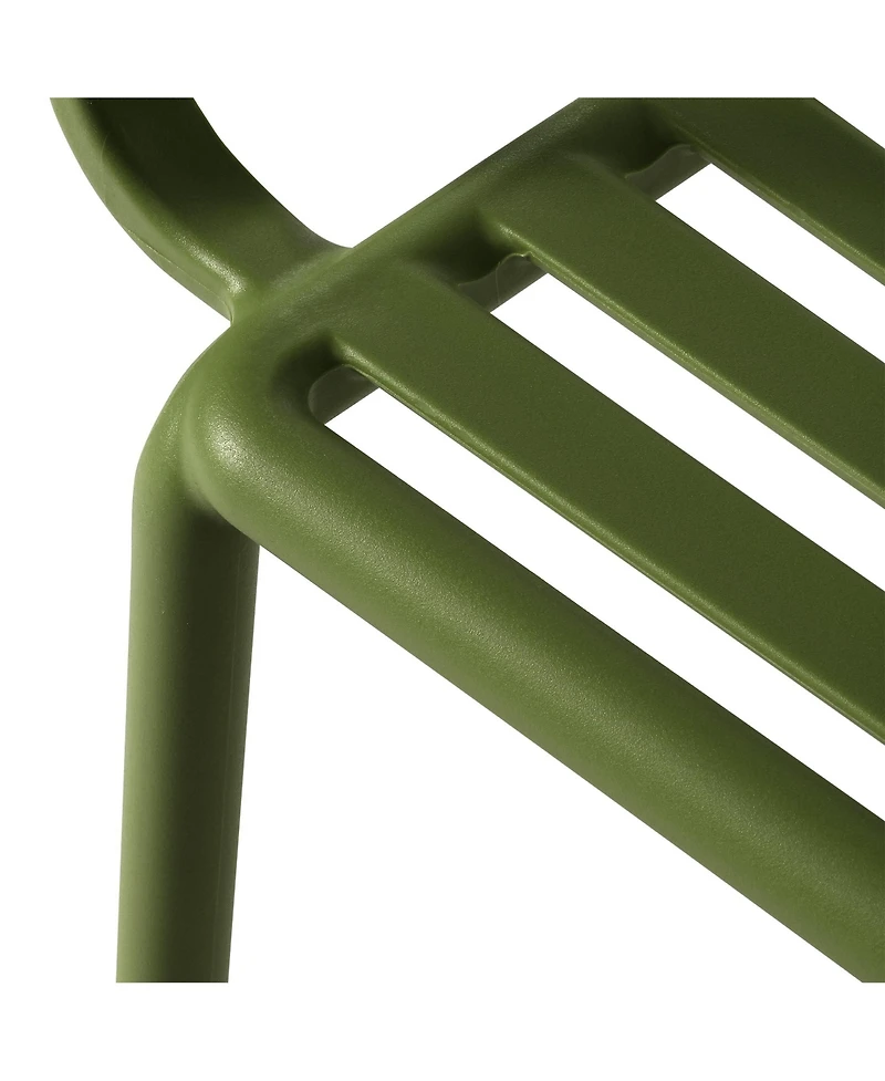 Outdoor Stackable Polypropylene Plastic Resin Dining Armchairs (Set of 4)