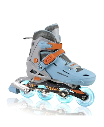 C7skates Adjustable Youth Inline Skates with Light Up Wheels (Wave Rider, size S)