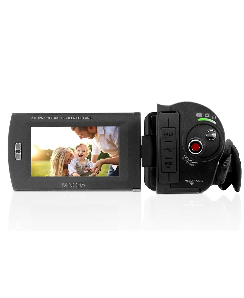Minolta MN4K30NV 4K Ultra Hd 30MP 3" Touchscreen Night Vision Camcorder with 4.88mm f/2.2 Lens, Black