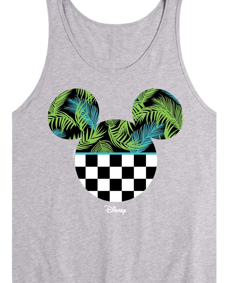 Airwaves Men's Disney Mickey Palm Checkered Head Sleeveless Tank Top