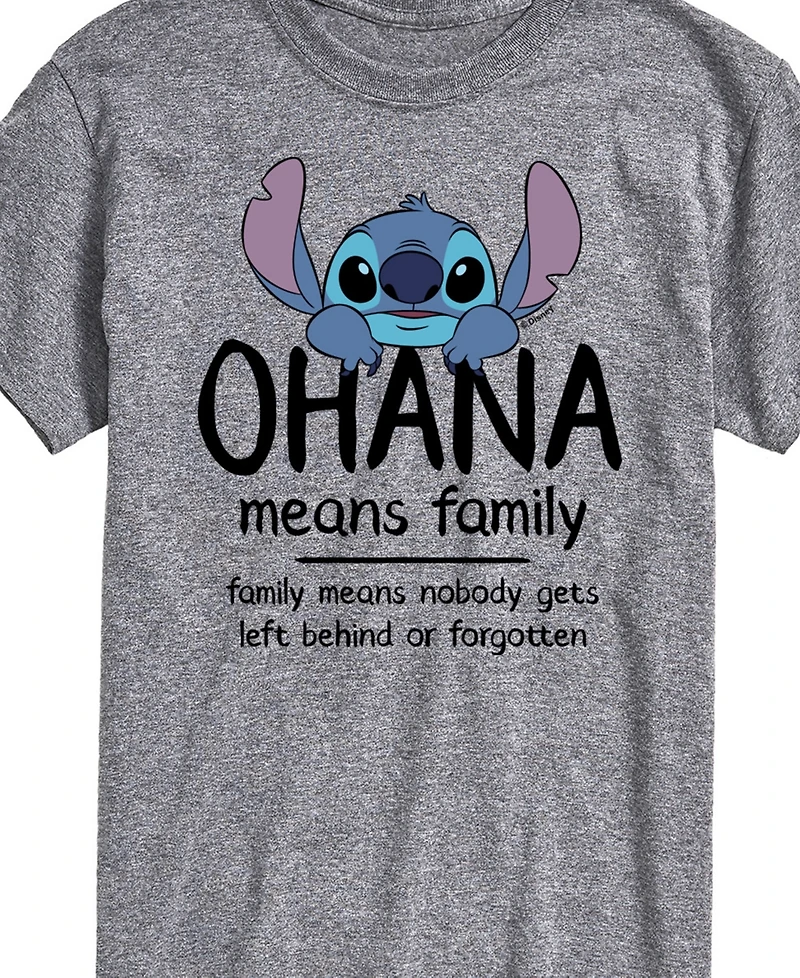 Airwaves Men's Lilo Stitch Ohana Means Family Short Sleeve T-Shirt