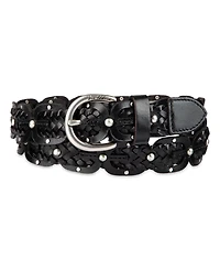Sam Edelman Women's Western Double-e Link Braided Leather Belt