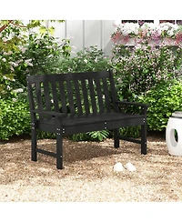 All-Weather Hdpe Outdoor Bench with Backrest and Armrests