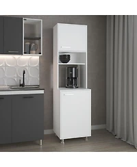 Buckeye Kitchen Pantry with Open Storage and 2 Doors, White