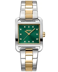 Dkny Women's City Midi Dark Green Dial Gold-Two-Tone Stainless Steel Bracelet Watch 27x34.5mm