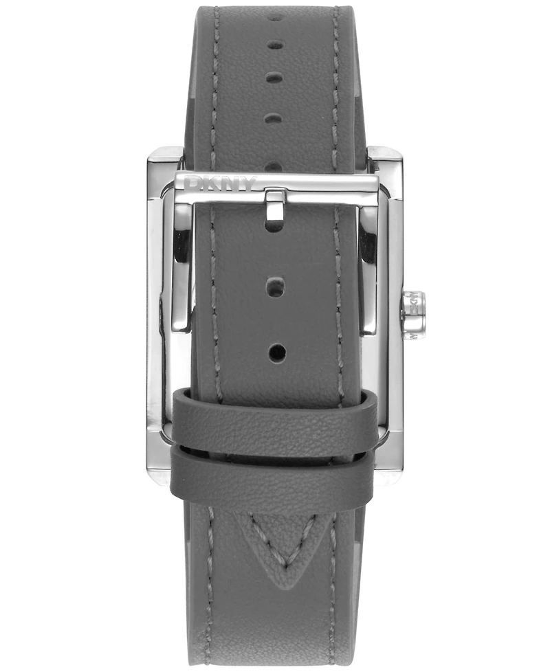 Dkny Women's Westside Maxi Gray Leather Strap Watch, 41mm