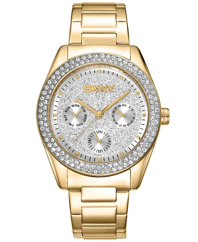 Dkny Women's Chambers Multi-Function Chronograph Gold-Tone Stainless Steel Bracelet Watch, 36mm