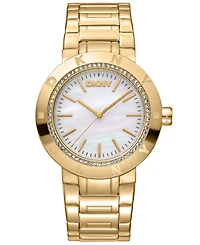 Dkny Women's Eastside Logo Gold-Tone Stainless Steel Bracelet Watch, 36mm