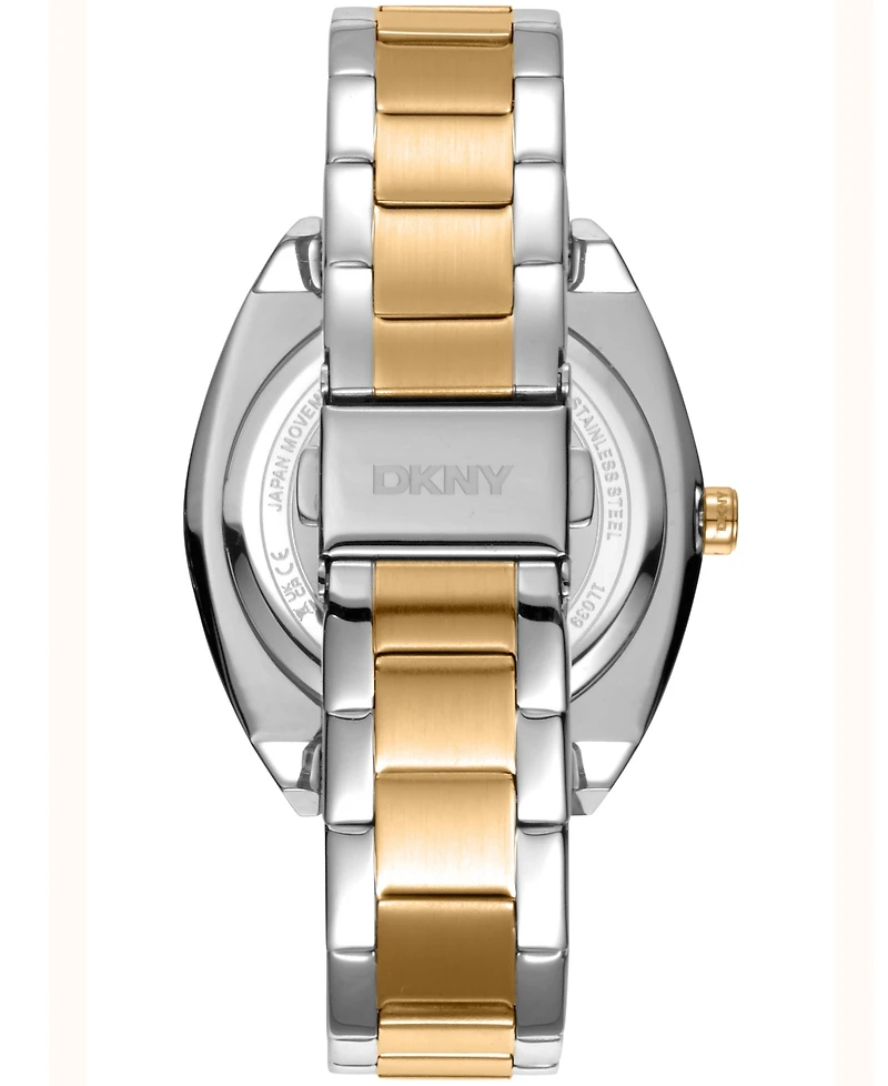 Dkny Women's Broadway Maxi Light Blue Dial Gold Two-Tone Stainless Steel Bracelet Watch 38mm
