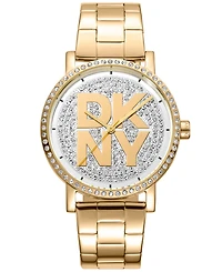 Dkny Women's Soho Logo Gold-Tone Stainless Steel Bracelet Watch, 36mm