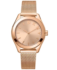 Dkny Women's Astoria Logo Rose Gold-Tone Stainless Steel Bracelet Watch, 34mm
