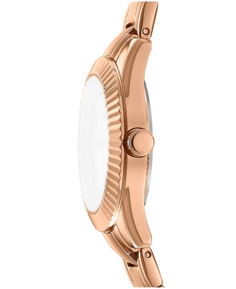 Dkny Women's Chambers Glitz Rose Gold-Tone Stainless Steel Bracelet Watch, 30mm