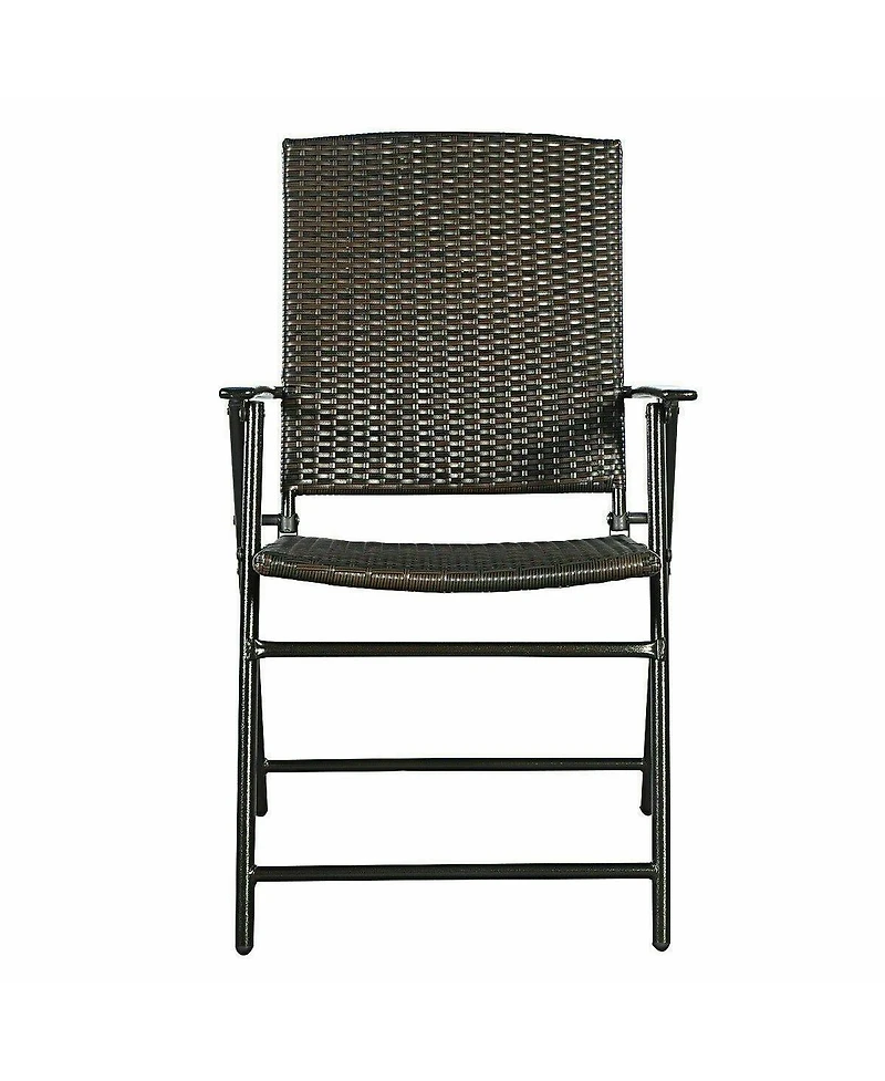 Set of 4 Rattan Folding Chairs