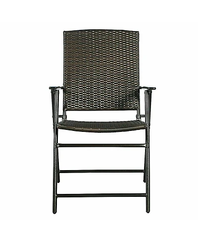 Set of 4 Rattan Folding Chairs
