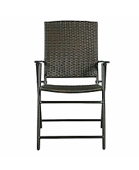 Set of 4 Rattan Folding Chairs