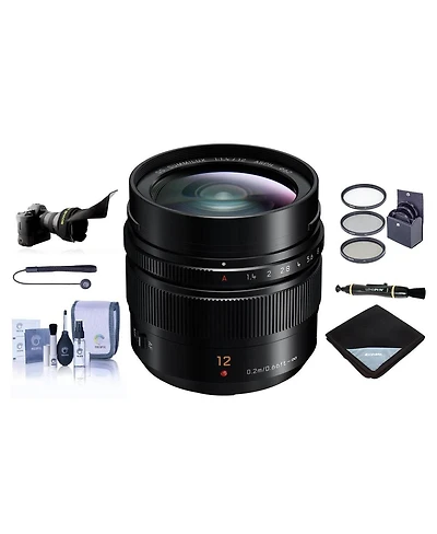 Panasonic Panasonic Lumix G Leica Dg Summilux Lens, 12mm, F1.4 Asph, Wide Angle, Professional Mirrorless Micro Four Thirds, H-X012 (Usa Black) Bundle