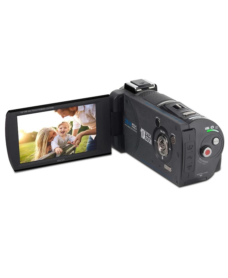Minolta MN4K100Z 28MP 4K Ultra Hd 3.5" Touchscreen Night Vision Camcorder, Black