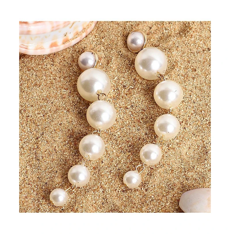 Sohi Women's Pearl Statement Drop Earrings