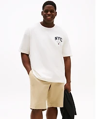 Tommy Hilfiger Men's Big & Tall Short Sleeve Crewneck Nyc Script Logo T-Shirt
