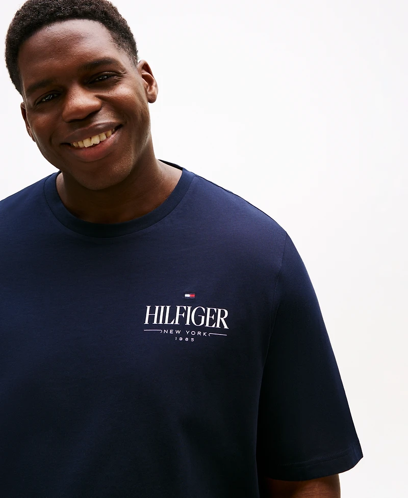 Tommy Hilfiger Men's Big & Tall Short Sleeve Crewneck Stack Logo T-Shirt