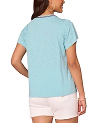 Democracy Petite Scoop-Neck Cropped T-Shirt