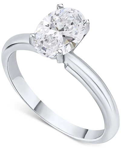 Igi Certified Diamond Oval-Cut Solitaire Ring (1 ct. t.w.) in Platinum or 18k Gold