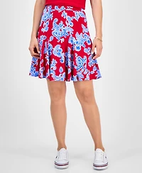 Tommy Hilfiger Women's Printed Godet Pull-On Skirt