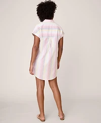 UNTUCKit Women's Cotton Stretch Short Sleeve Stripe Eleanor Dress