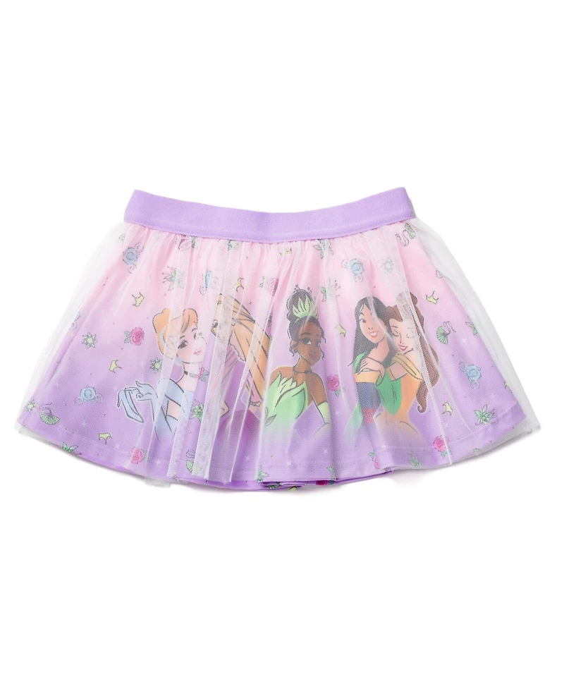 Moana Toddler Girls Princess Upf 50+ Tankini Top, Mesh Modest Swimsuit Skirt and Bikini Bottom 3 Piece
