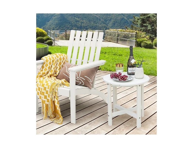 Set of 2 Round Weather-Resistant Adirondack Side Tables