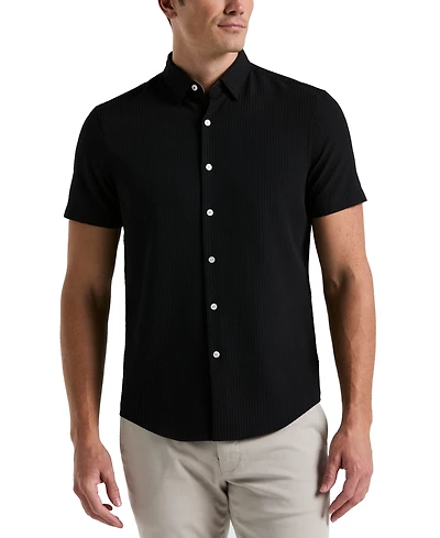 Perry Ellis Men's Slim-Fit Stretch Solid Button-Down Seersucker Shirt