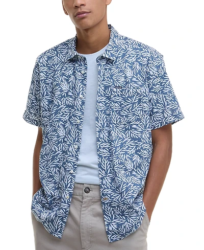 Barbour Men's Jackstone Short Sleeve Button-Front Leaf Print Shirt