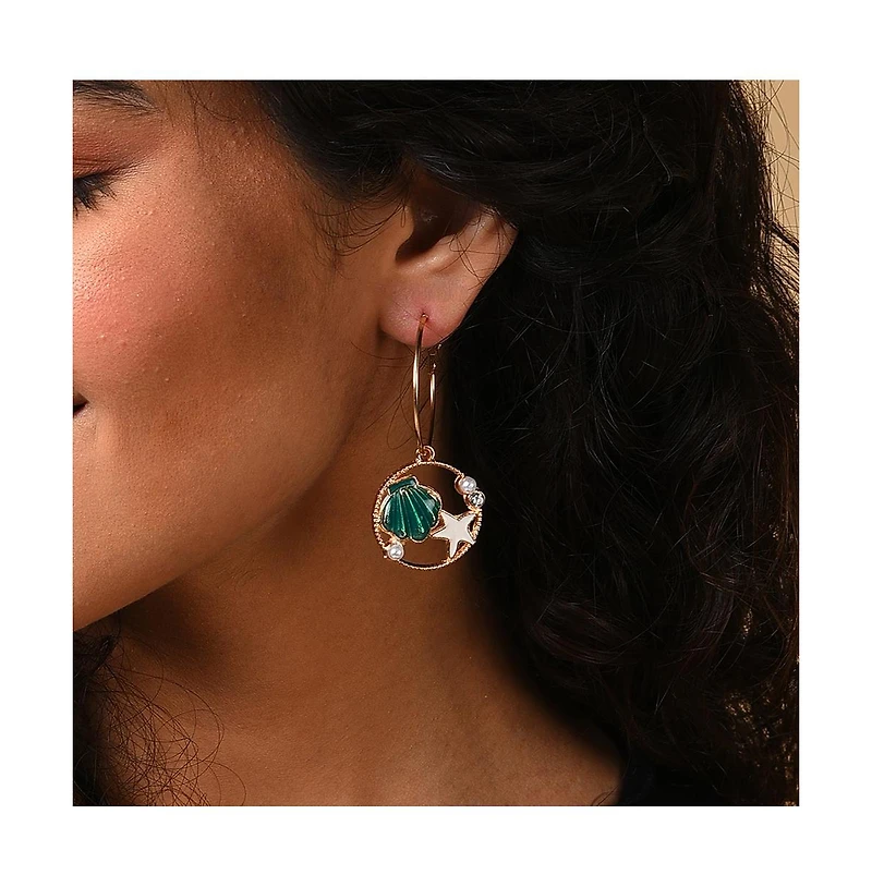 Sohi Women's Under-The-Sea Hoop Earrings