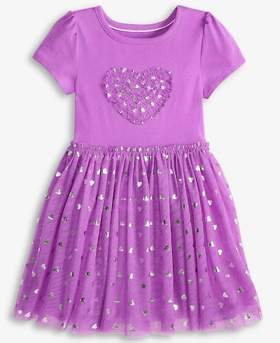 Toddler Girls Foil Heart Tutu Dress, Exclusively at Macy's