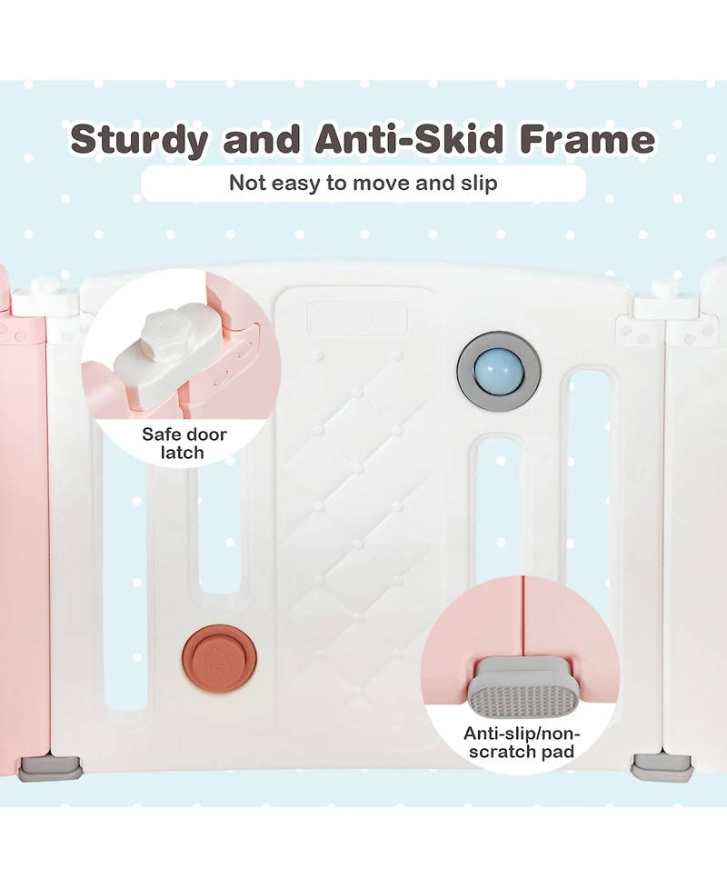 Costway Baby 14 Panels Safety Playpen Safety Activity